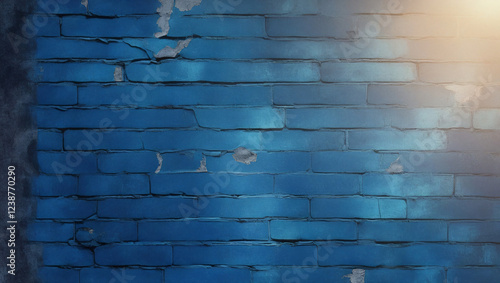 Blue brick wall texture background photo