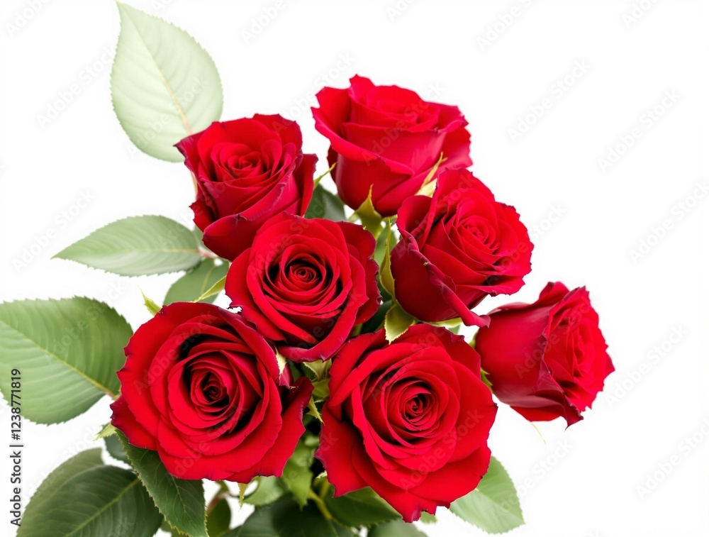 a striking arrangement of red roses set against a pristine white backdrop, highlighting beauty and romance a striking arrangement of red roses set against a pristine white backdrop, highlighting beauty and romance
