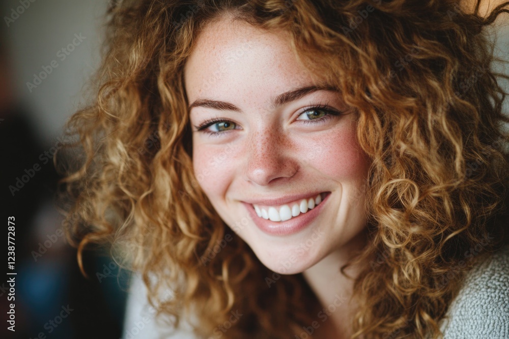 A close-up shot of a person with curly hair, suitable for use in portraits or beauty-related content A close-up shot of a person with curly hair, suitable for use in portraits or beauty-related content