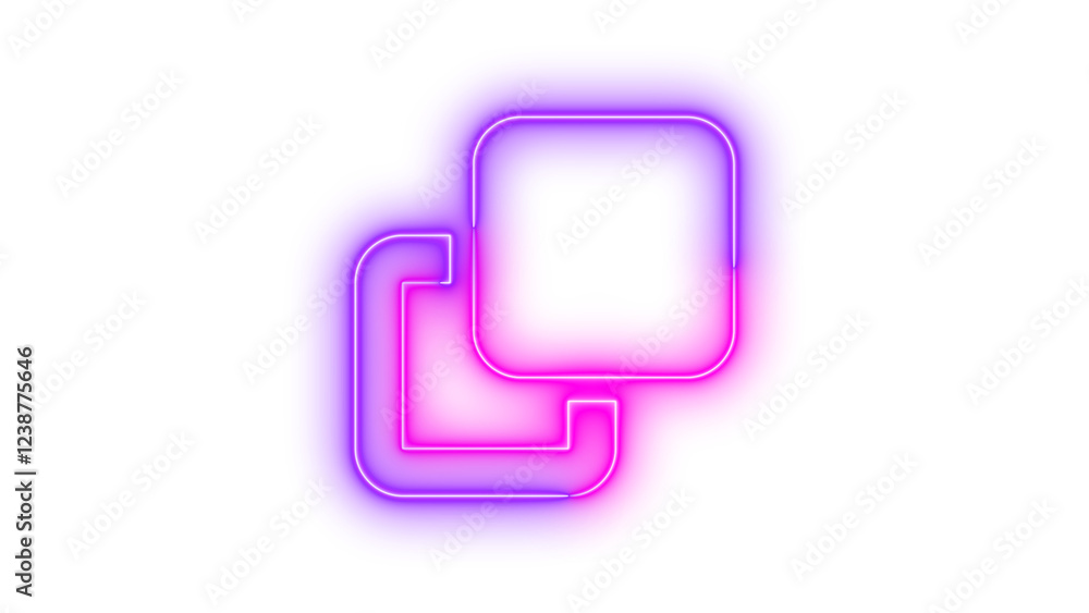 Neon clone icon pink purple color glowing with transparent background Neon clone icon pink purple color glowing with transparent background