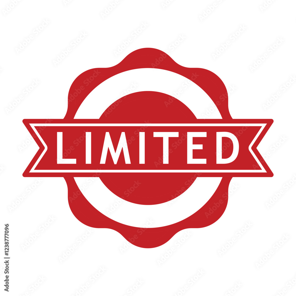 Obraz premium limited rubber stamp ribbon vector icon sticker minimalist design for digital and print projects Graphic Design Icons Making a Huge Impact on Visual Aesthetics