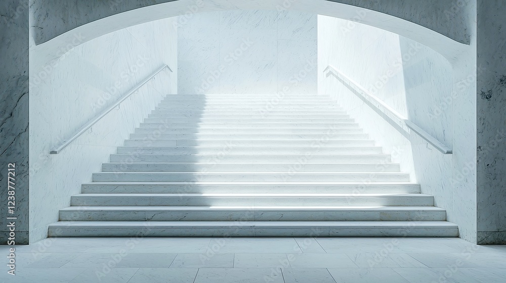 Fototapeta premium Symbolism of the Courthouse Steps, representing justice as a public institution, minimalist backdrop, clean design, ample negative space to emphasize importance.