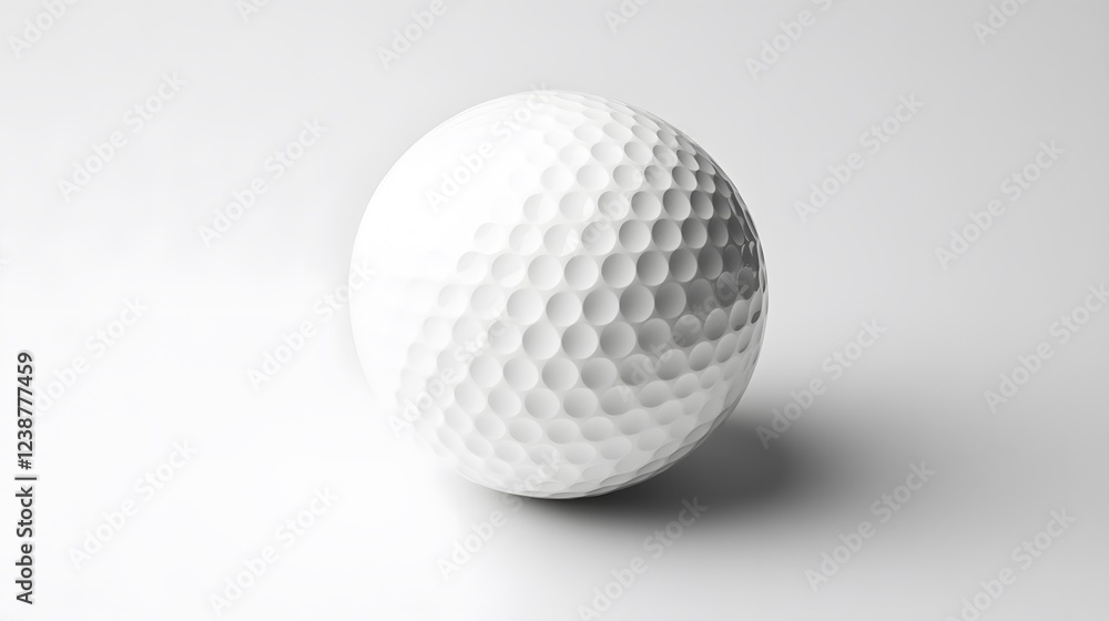 8. A white golf ball with dimple texture, centered on a plain white background 8. A white golf ball with dimple texture, centered on a plain white background