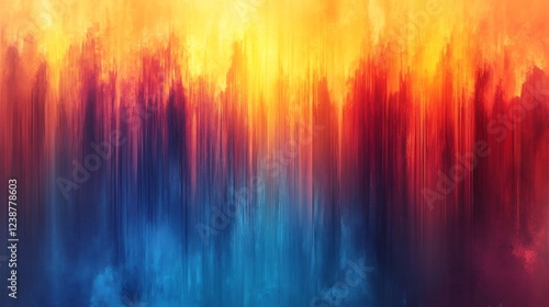 Vibrant abstract art fiery sunset hues flow dynamically downward cool blues contrast warmly. AI Generated