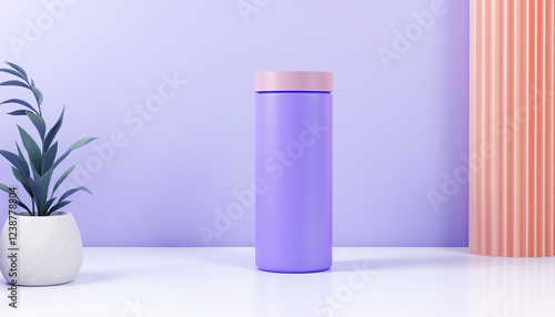 Wallpaper Mural Purple Container With Pink Lid Minimalist Product Display Torontodigital.ca