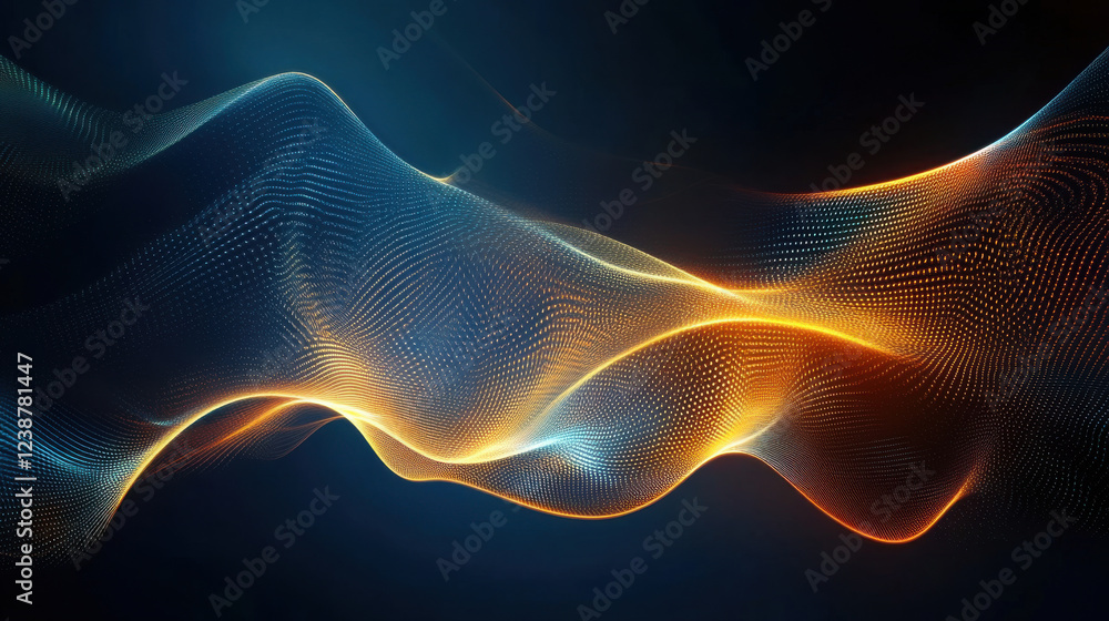 Fototapeta premium Luxurious abstract technology background with flowing waves