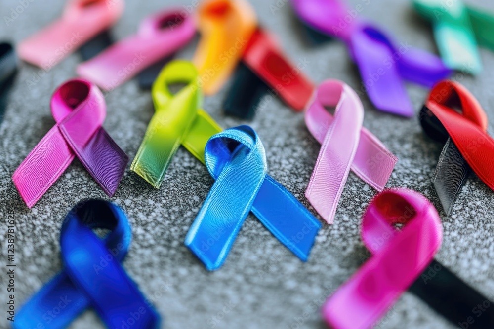 Fototapeta premium A collection of colorful ribbons scattered on the ground