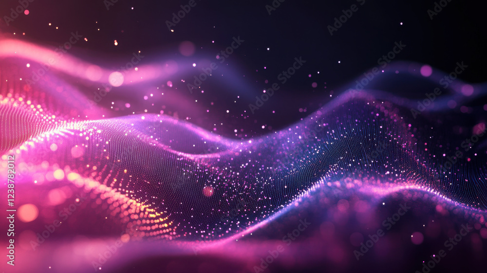 Vibrant abstract waves with glowing particles create dynamic visual Vibrant abstract waves with glowing particles create dynamic visual
