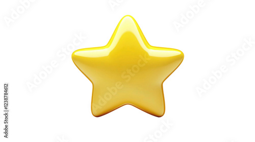 3d yellow star representing rating, feedback, and quality on transparent background