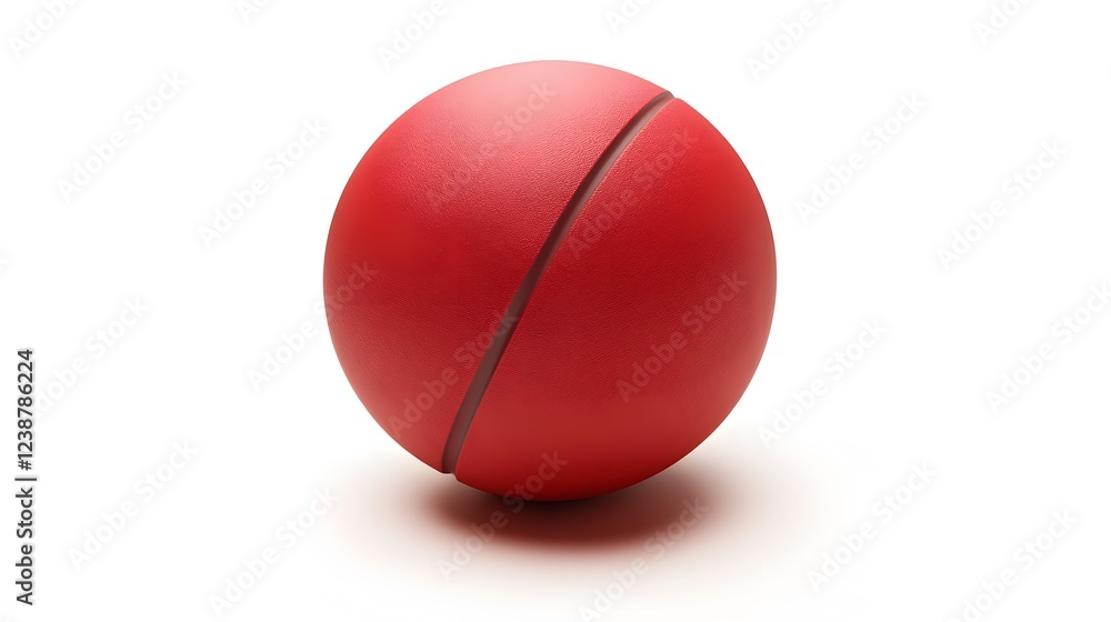 60. A smooth red handball ball, clean and simple, set on a white background 60. A smooth red handball ball, clean and simple, set on a white background