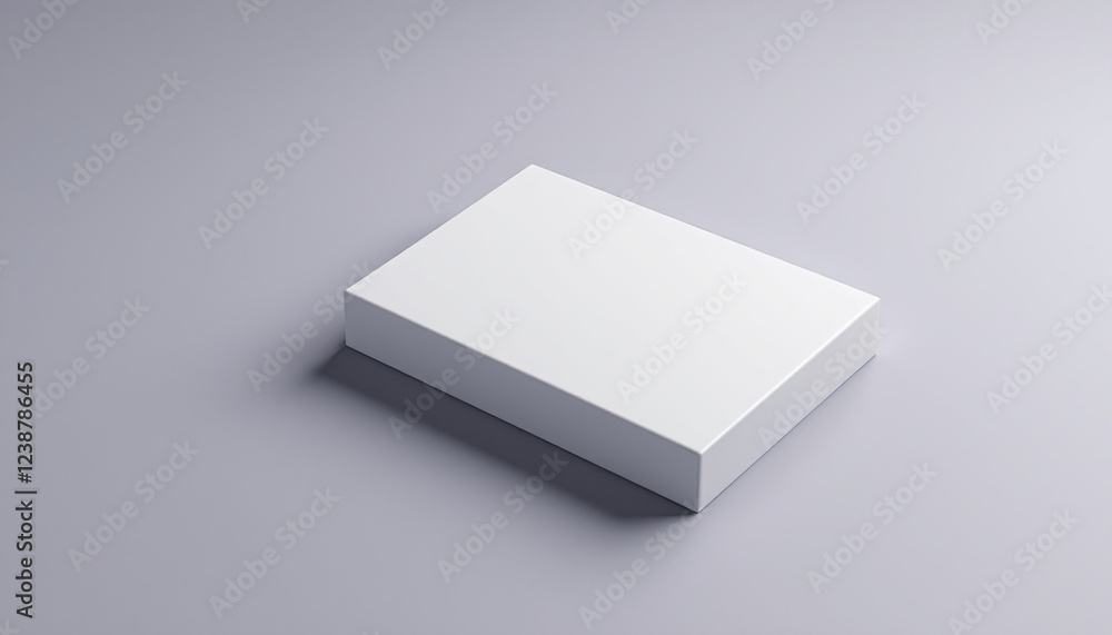 A single white rectangular box sits on a grey surface A single white rectangular box sits on a grey surface