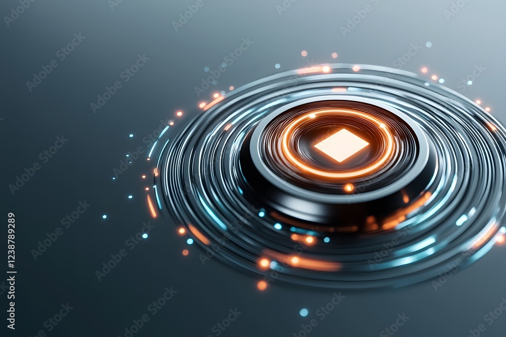 Obraz premium Abstract Technology Concept with Circular Motion and Light Effects