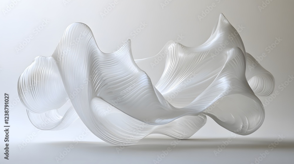 Elegant Abstract Sculpture with Flowing Curves and Soft Textures Elegant Abstract Sculpture with Flowing Curves and Soft Textures