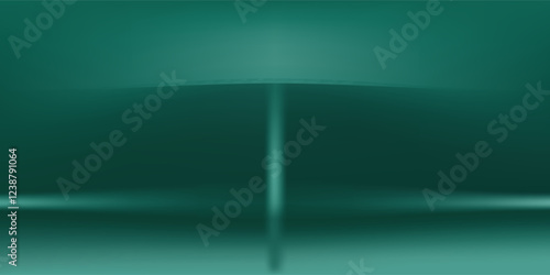 Dark green studio room. Limbo abstract background. 3d backdrop for product presentation art