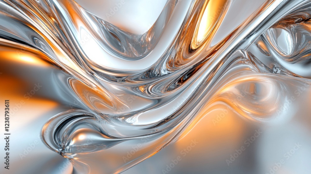 Obraz premium Abstract Metallic Fluid Wave Background