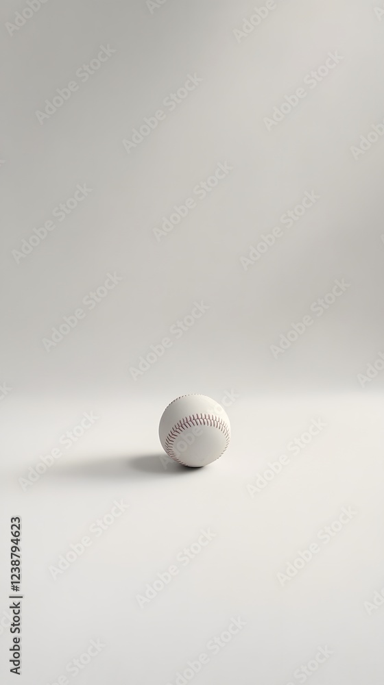 6. A baseball sitting on a white surface with no markings 6. A baseball sitting on a white surface with no markings