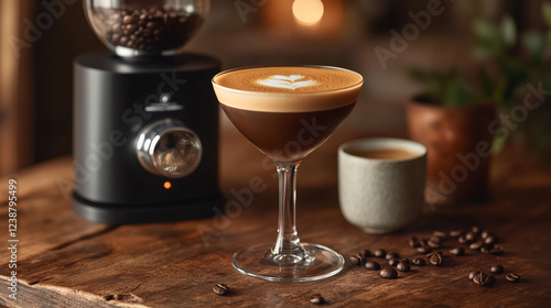 Caffeinated Espresso Martini with Warm Inviting Background
 photo