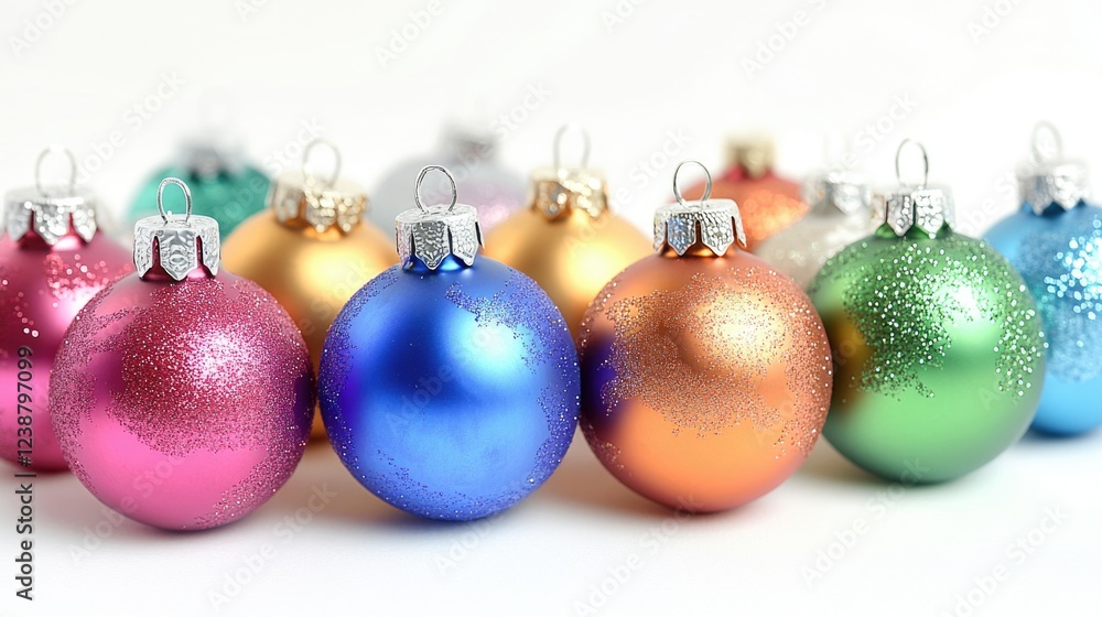 A collection of festive decorations on a clean surface, ideal for holiday-themed designs and promotions A collection of festive decorations on a clean surface, ideal for holiday-themed designs and promotions