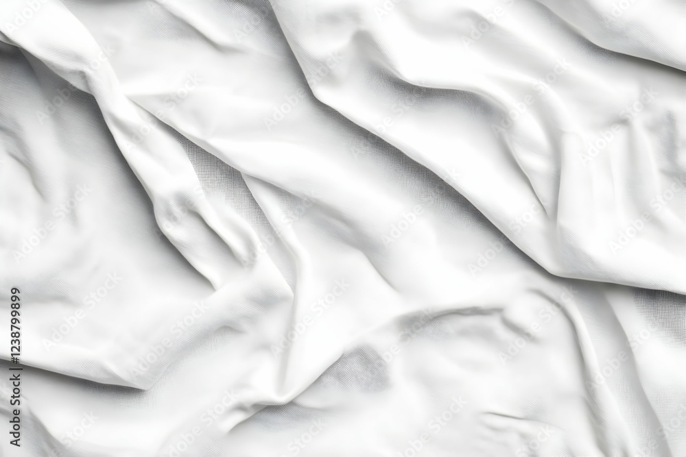 Fototapeta premium Abstract White Fabric Texture: Elegant Draped Cloth Background