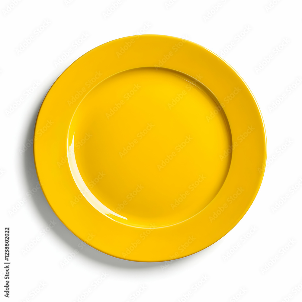 Vibrant Yellow Dinner Plate, Studio Shot Vibrant Yellow Dinner Plate, Studio Shot
