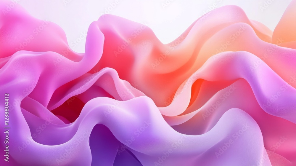 Obraz premium Soft Pink Purple Orange Fabric Drape Texture