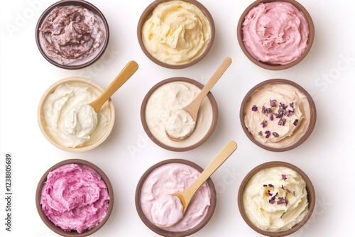 Wallpaper Mural Various ice cream flavors in colorful bowls Torontodigital.ca