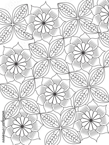 Wallpaper Mural PrintFlowers Coloring Pages For Adule Torontodigital.ca