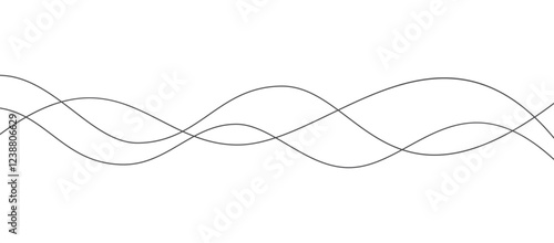 Continuous wavy lines. Water waves. Wavy pattern.