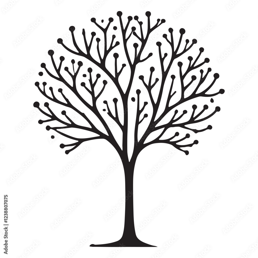 Abstract Silhouette of a Leafless Tree Abstract Silhouette of a Leafless Tree