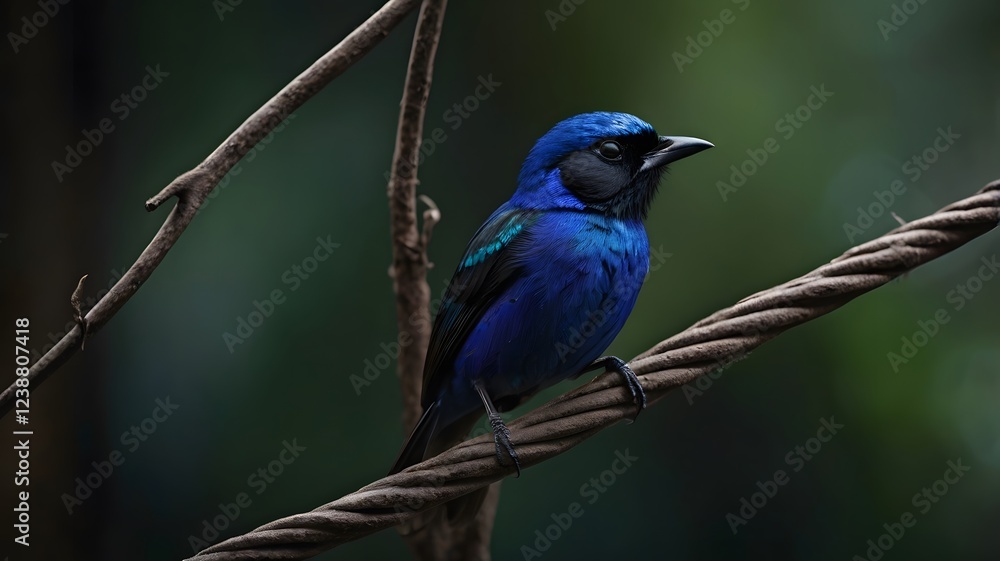 Vibrant Blue and Green Bird Perched on a Wire in a Natural Setting Vibrant Blue and Green Bird Perched on a Wire in a Natural Setting