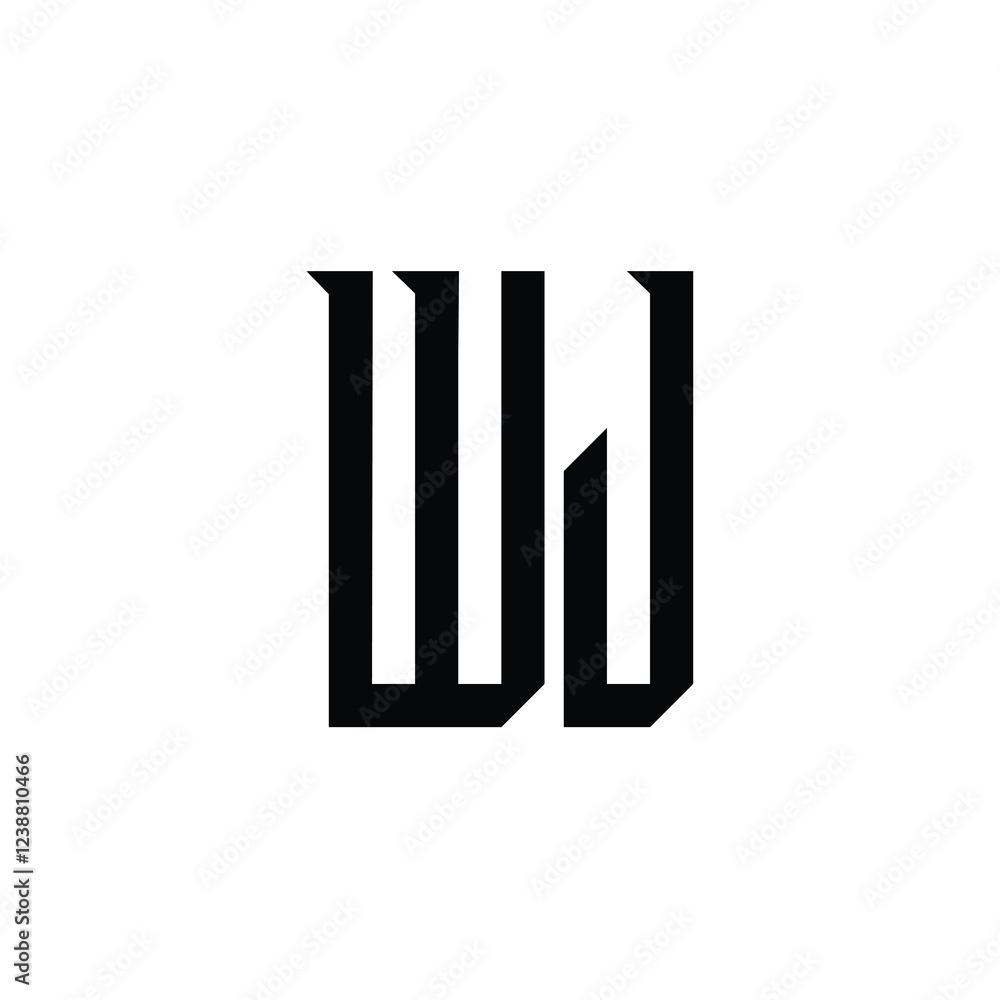 WJ monogram logo design letter text name symbol monochrome logotype alphabet character simple logo WJ monogram logo design letter text name symbol monochrome logotype alphabet character simple logo
