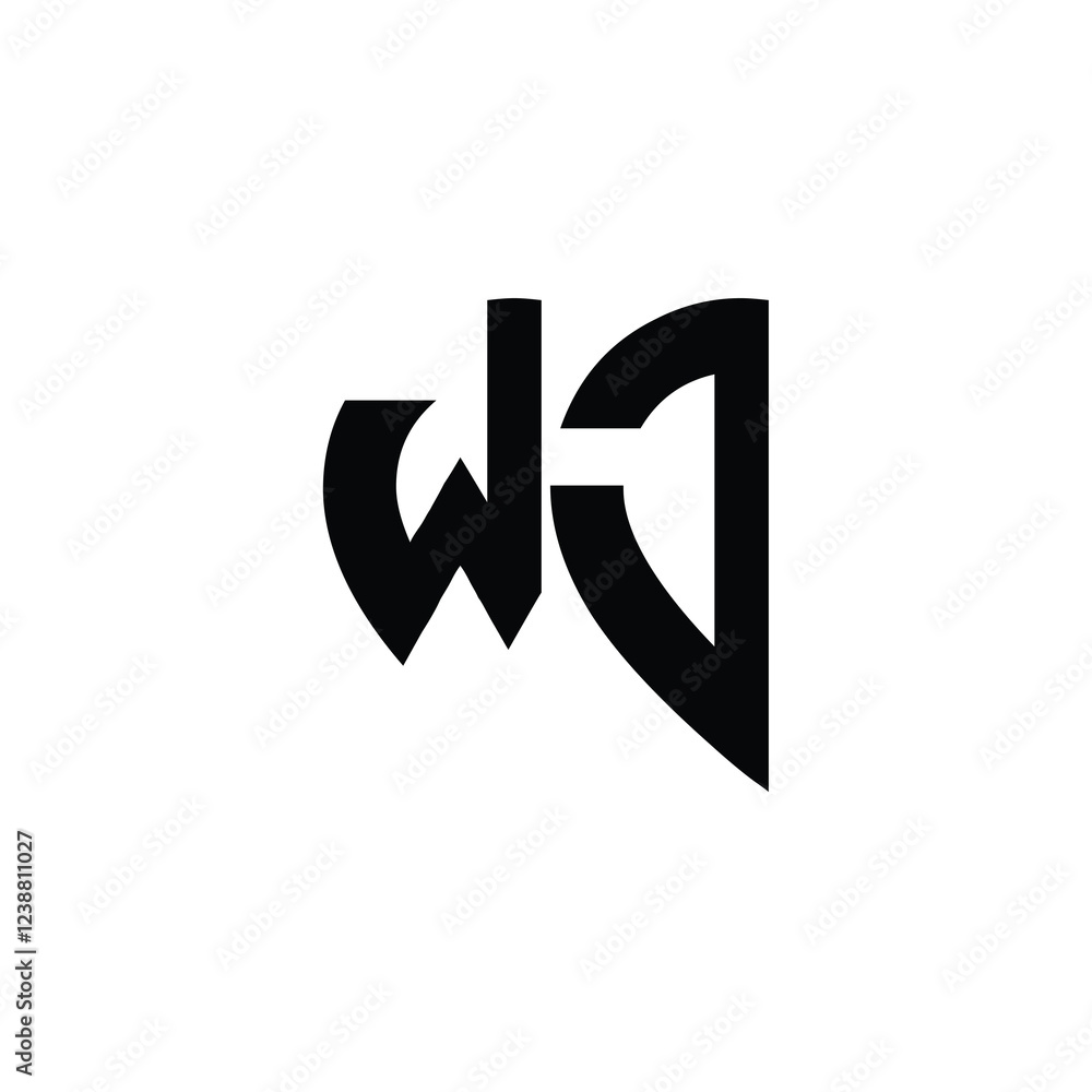 WJ monogram logo design letter text name symbol monochrome logotype alphabet character simple logo WJ monogram logo design letter text name symbol monochrome logotype alphabet character simple logo