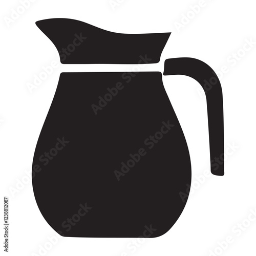 Classic Milk Pitcher Silhouette Vector Graphic