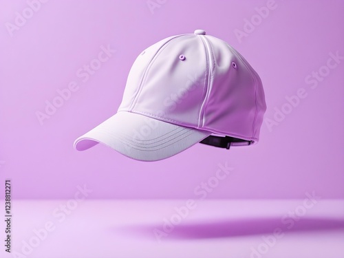 Lavender baseball cap on purple background photo