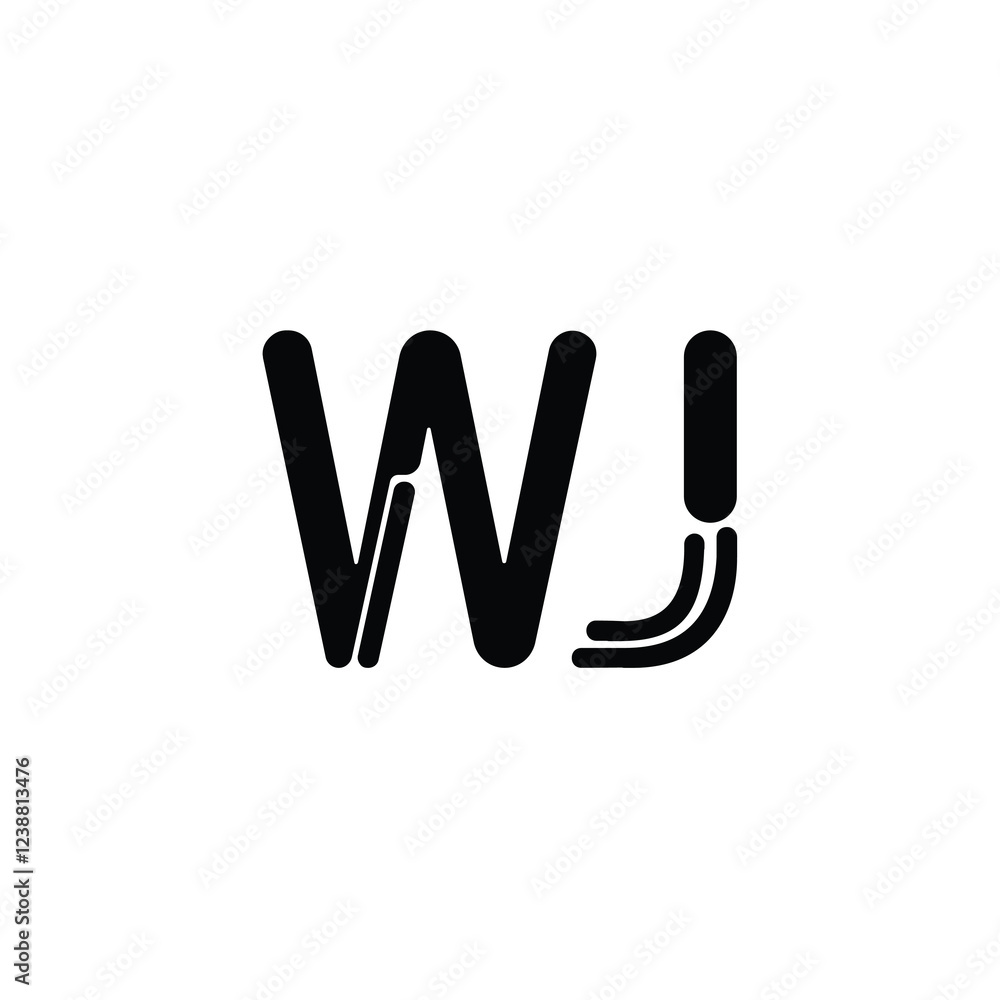 WJ monogram logo design letter text name symbol monochrome logotype alphabet character simple logo WJ monogram logo design letter text name symbol monochrome logotype alphabet character simple logo