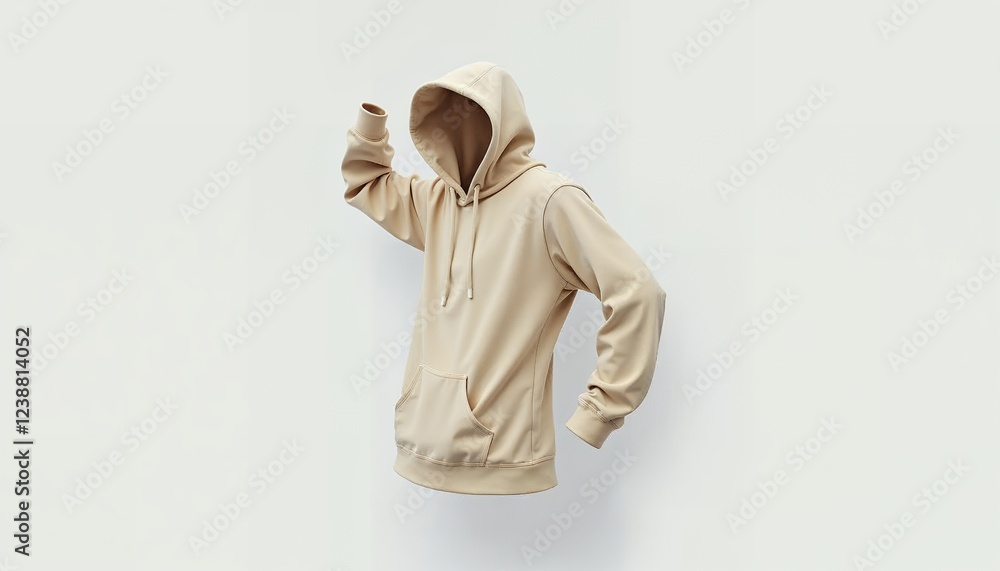Obraz premium Beige Hoodie Mockup Stylish Casual Sweatshirt Design