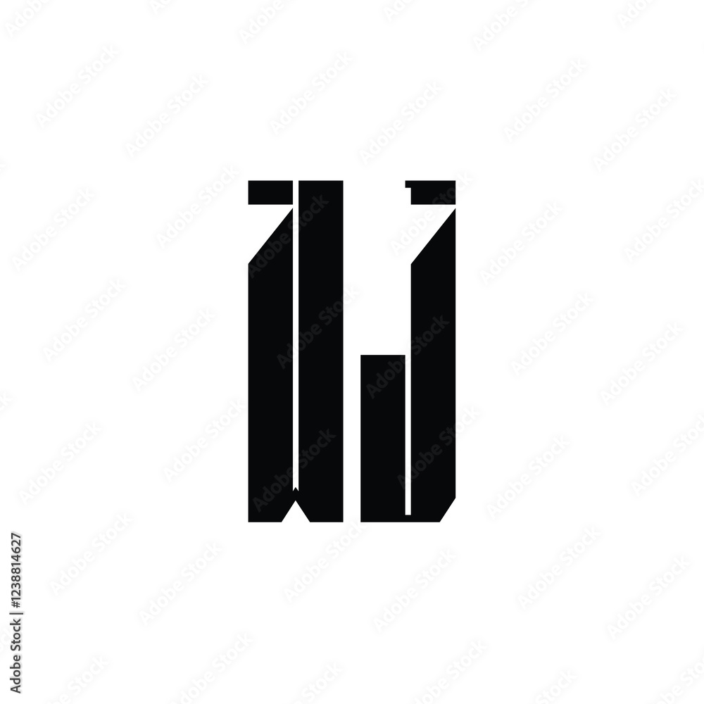 WJ monogram logo design letter text name symbol monochrome logotype alphabet character simple logo WJ monogram logo design letter text name symbol monochrome logotype alphabet character simple logo
