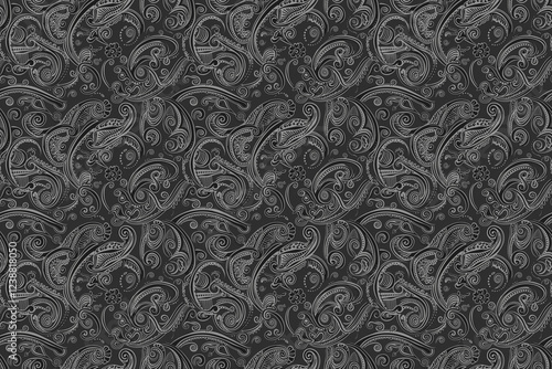 paisley backgrounds gray seamless texture pattern. background for cloth