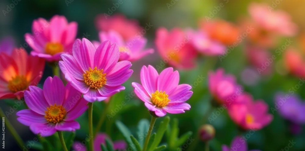 Colorful saururus cernuus flowers blooming in a garden bed, purple, cernuus, botanical Colorful saururus cernuus flowers blooming in a garden bed, purple, cernuus, botanical