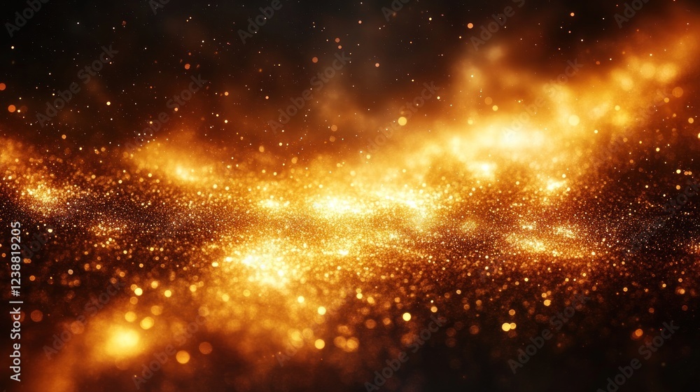 Naklejka premium Abstract fiery gold glitter texture.