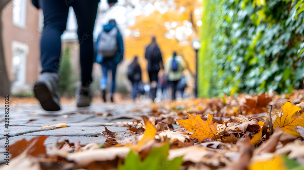 Close-up of students walking on a cobblestone path through a campus, embodying a sense of youthful energy, academic atmosphere, and outdoor learning.
Close-up of students walking on a cobblestone path through a campus, embodying a sense of youthful energy, academic atmosphere, and outdoor learning.