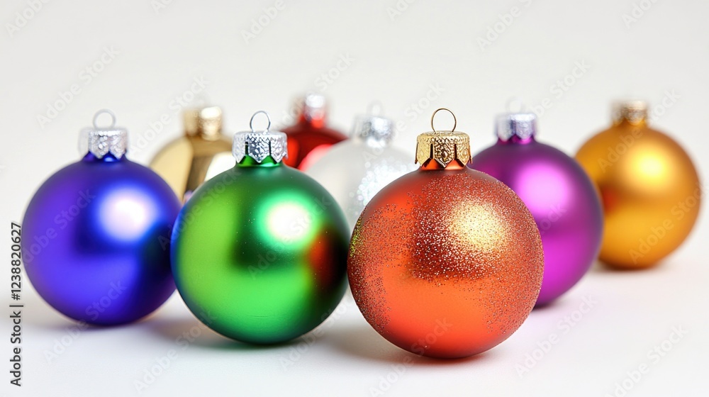 A collection of vibrant holiday decorations on a clean background