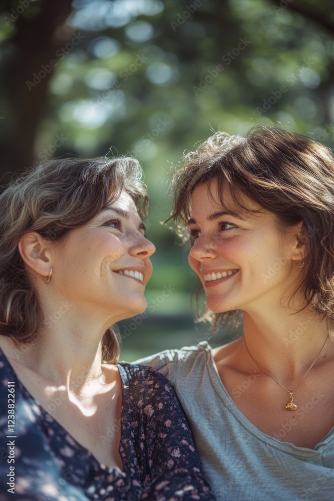 Two female friends or colleagues standing side by side, possibly in a professional setting or outdoor environment Two female friends or colleagues standing side by side, possibly in a professional setting or outdoor environment