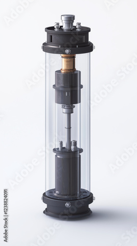 Cross section of chemical reactor with transparent casing and components photo