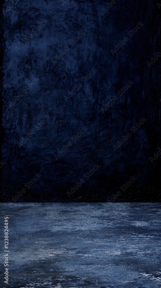 Deep Blue Abstract Background: Textured Wall and Floor Deep Blue Abstract Background: Textured Wall and Floor