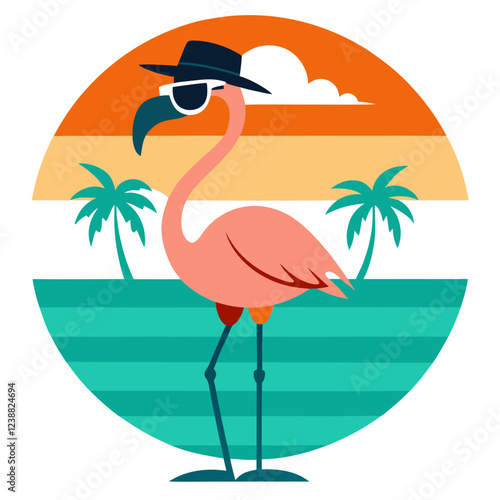 flamingo on the beach