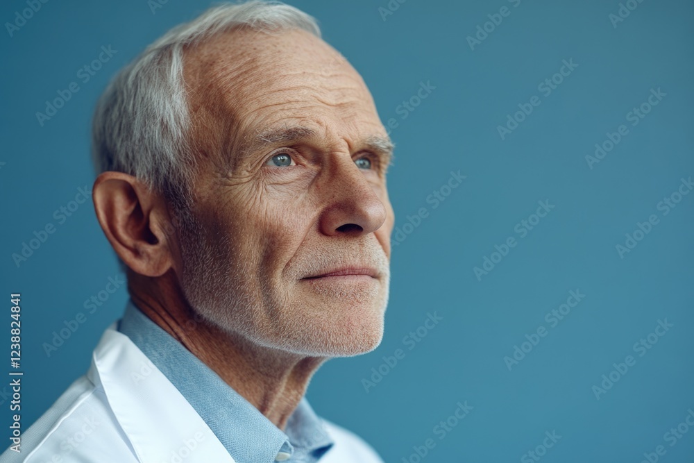Fototapeta premium A close-up view of a scientist wearing a lab coat, likely conducting an experiment or testing a sample