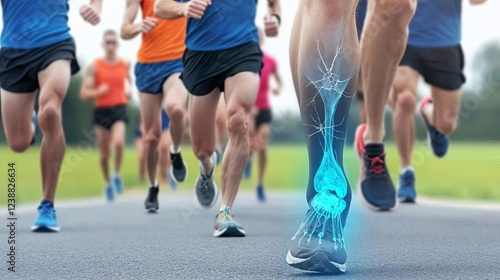Runner highlighting joint health and activity X-ray bone, injury