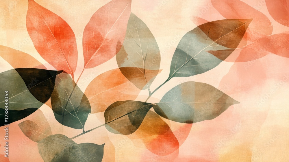 Watercolor Autumn Leaves Abstract Painting Watercolor Autumn Leaves Abstract Painting