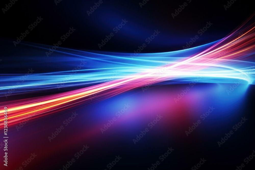 Colorful light trails creating a dynamic and vibrant abstract composition on a dark background Colorful light trails creating a dynamic and vibrant abstract composition on a dark background